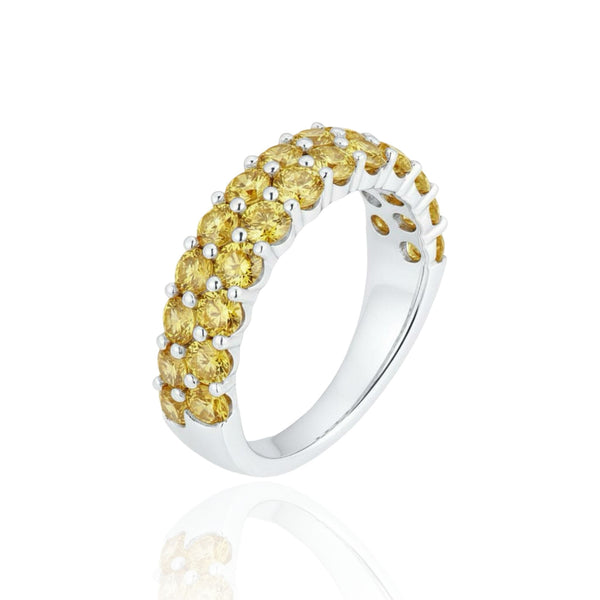 Linea Twin Ring – Yellow Sapphire