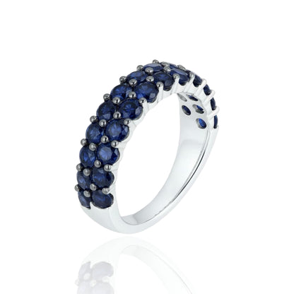 Linea Twin Ring – Blue Sapphire