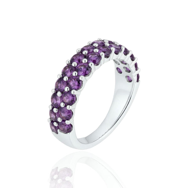 Linea Twin Ring – Purple Sapphire