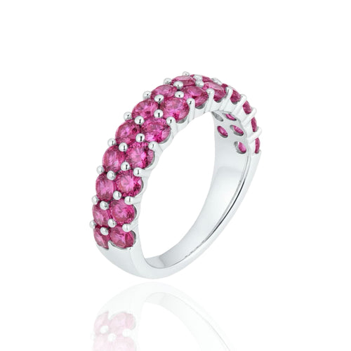 Linea Twin Ring – Vivid Pink Sapphire
