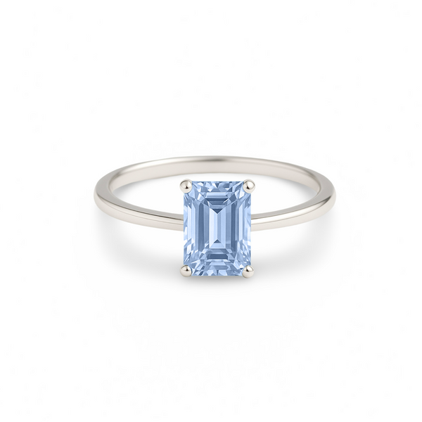 Nexus Solitaire Ring – Light Blue Aquamarine