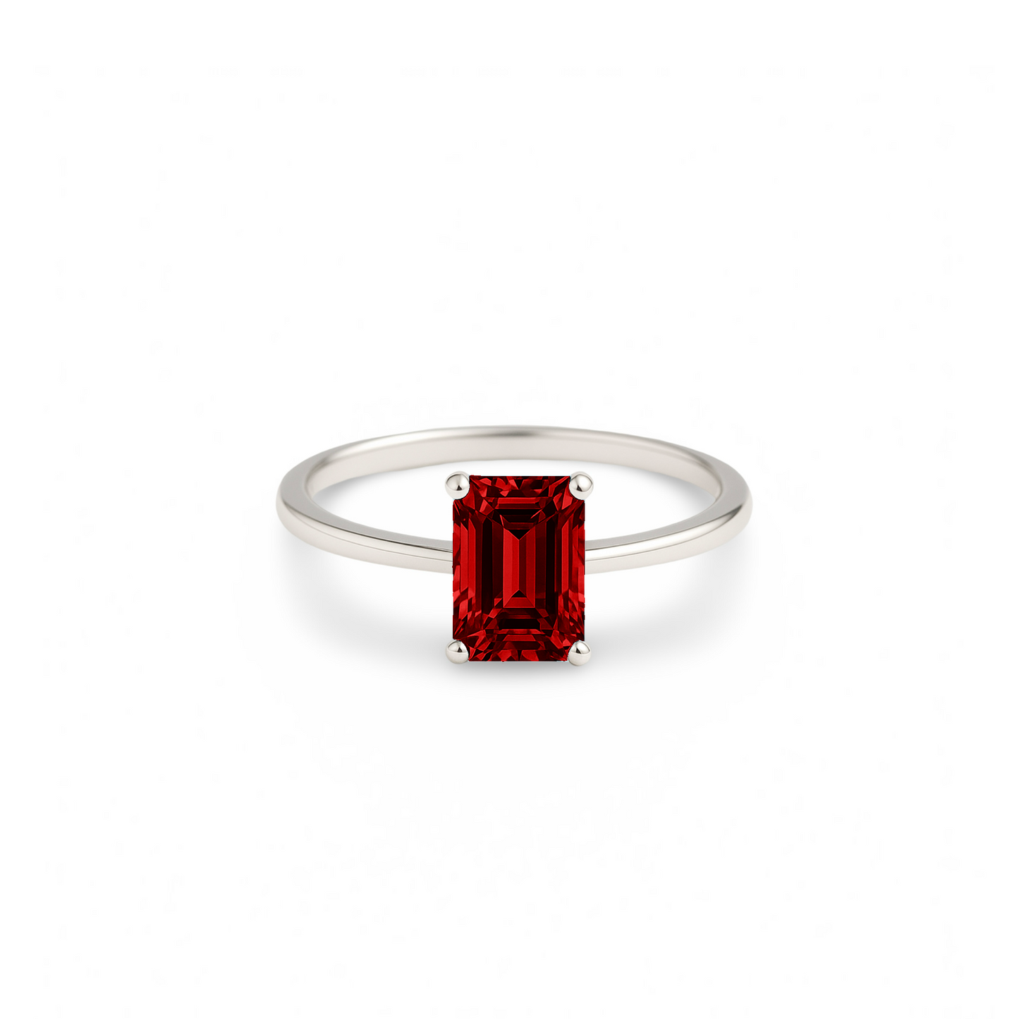 Nexus Solitaire Ring – Deep Red Garnet
