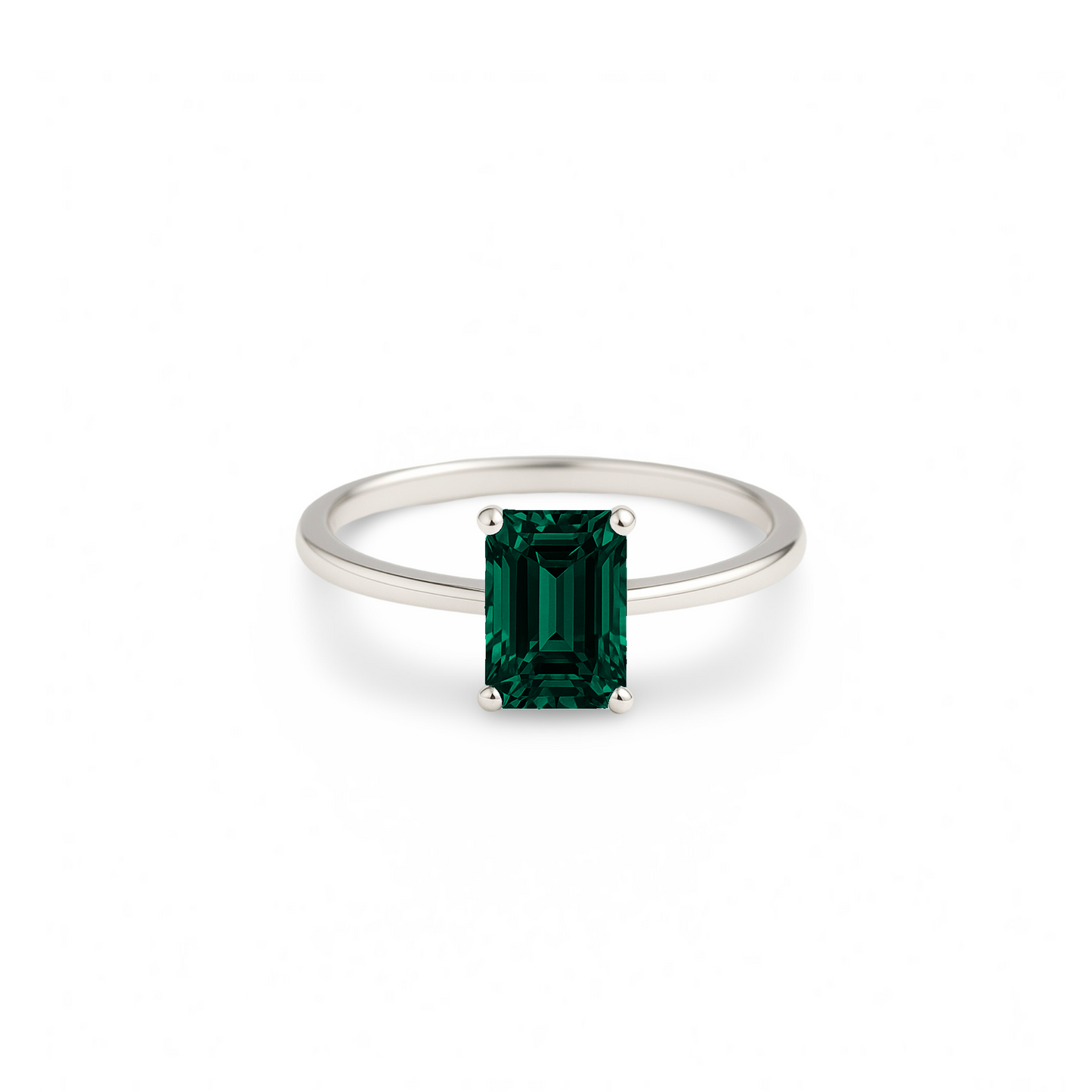 Nexus Solitaire Ring – Zambian Green Emerald