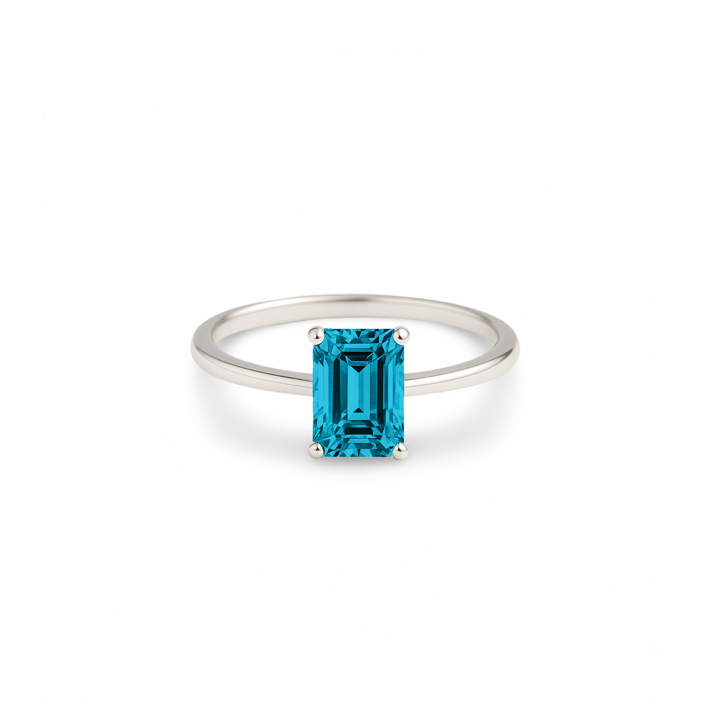 Nexus Solitaire Ring – Teal Blue Spinel