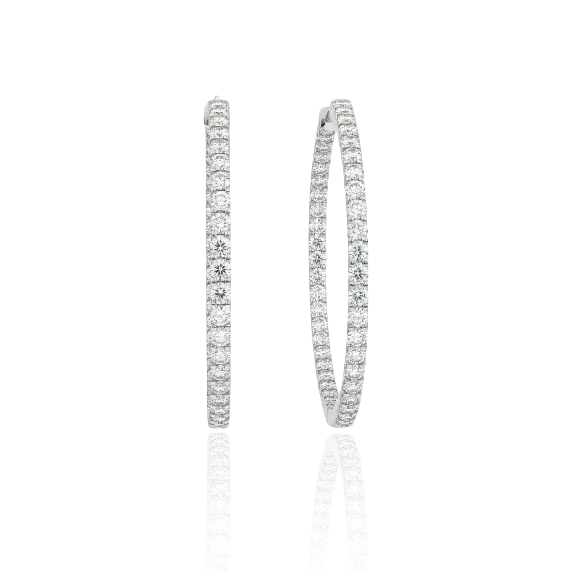 Linea Statement Hoop Earrings – White Diamond