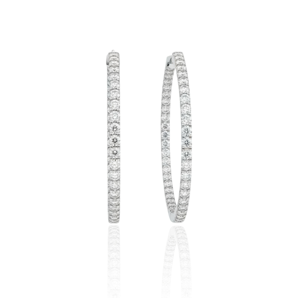 Linea Statement Hoop Earrings – White Diamond