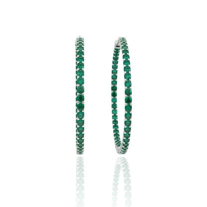 Linea Statement Hoop Earrings – Zambian Green Emerald