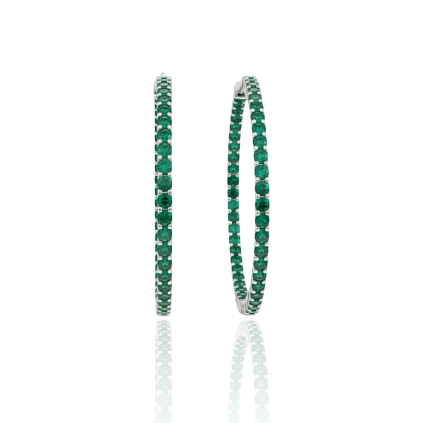 Linea Statement Hoop Earrings – Zambian Green Emerald