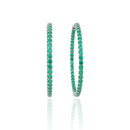 Linea Statement Hoop Earrings – Colombian Green Emerald