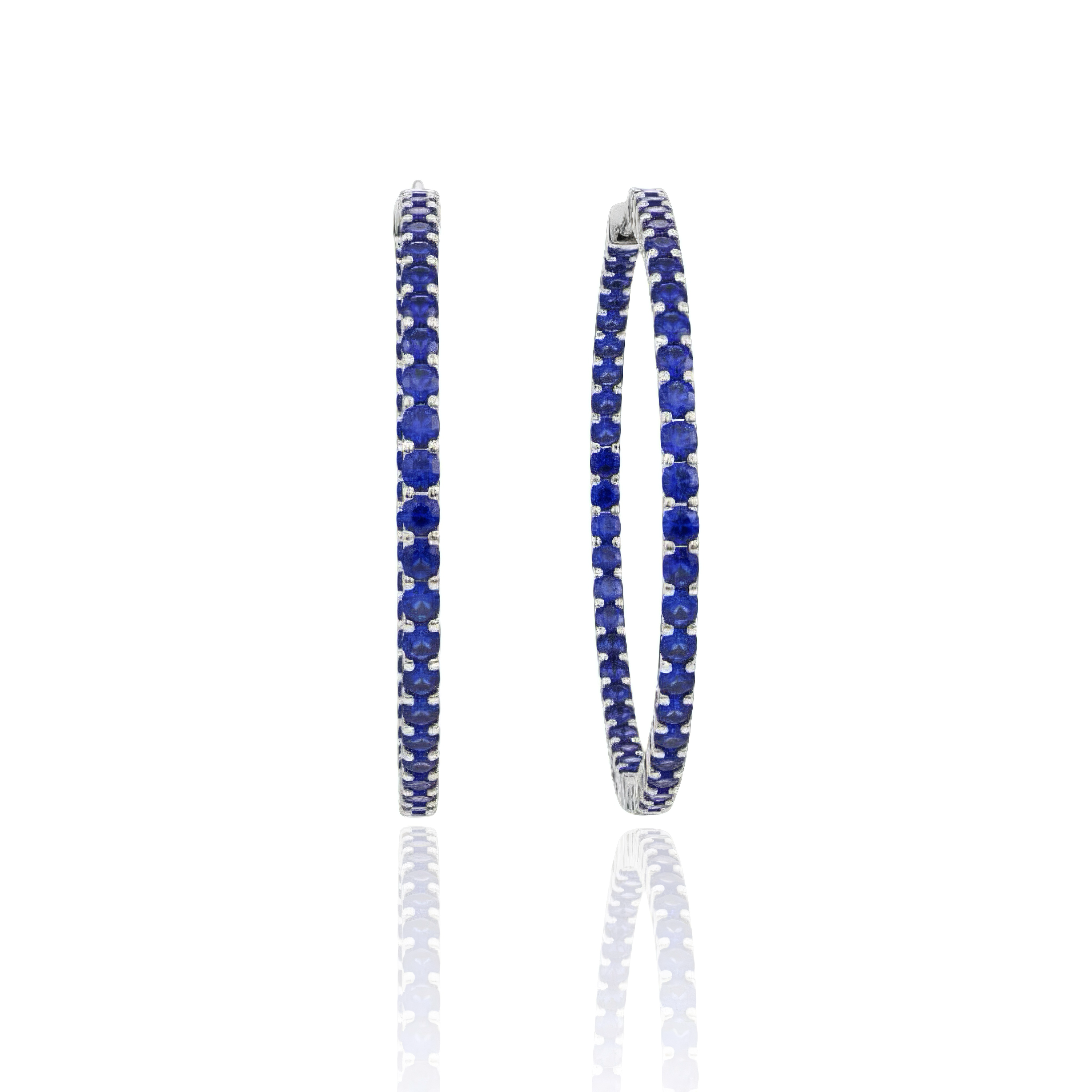 Linea Statement Hoop Earrings – Blue Sapphire