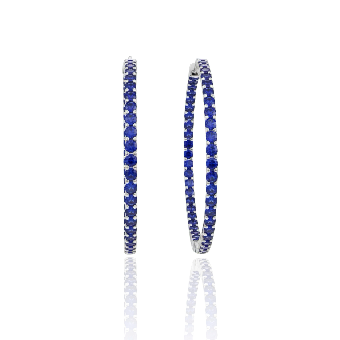 Linea Statement Hoop Earrings – Blue Sapphire