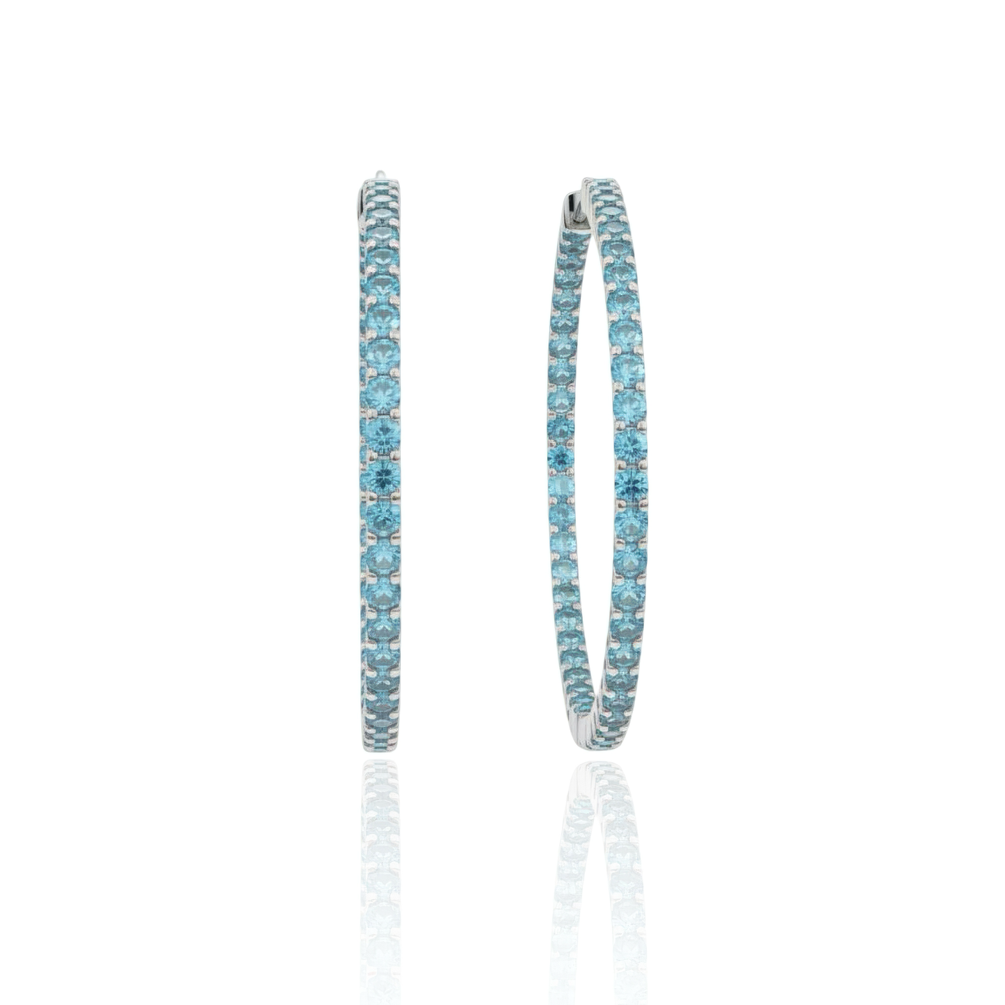 Linea Statement Hoop Earrings – Teal Blue Spinel