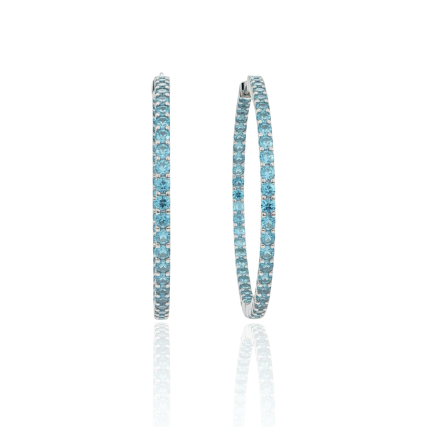 Linea Statement Hoop Earrings – Teal Blue Spinel