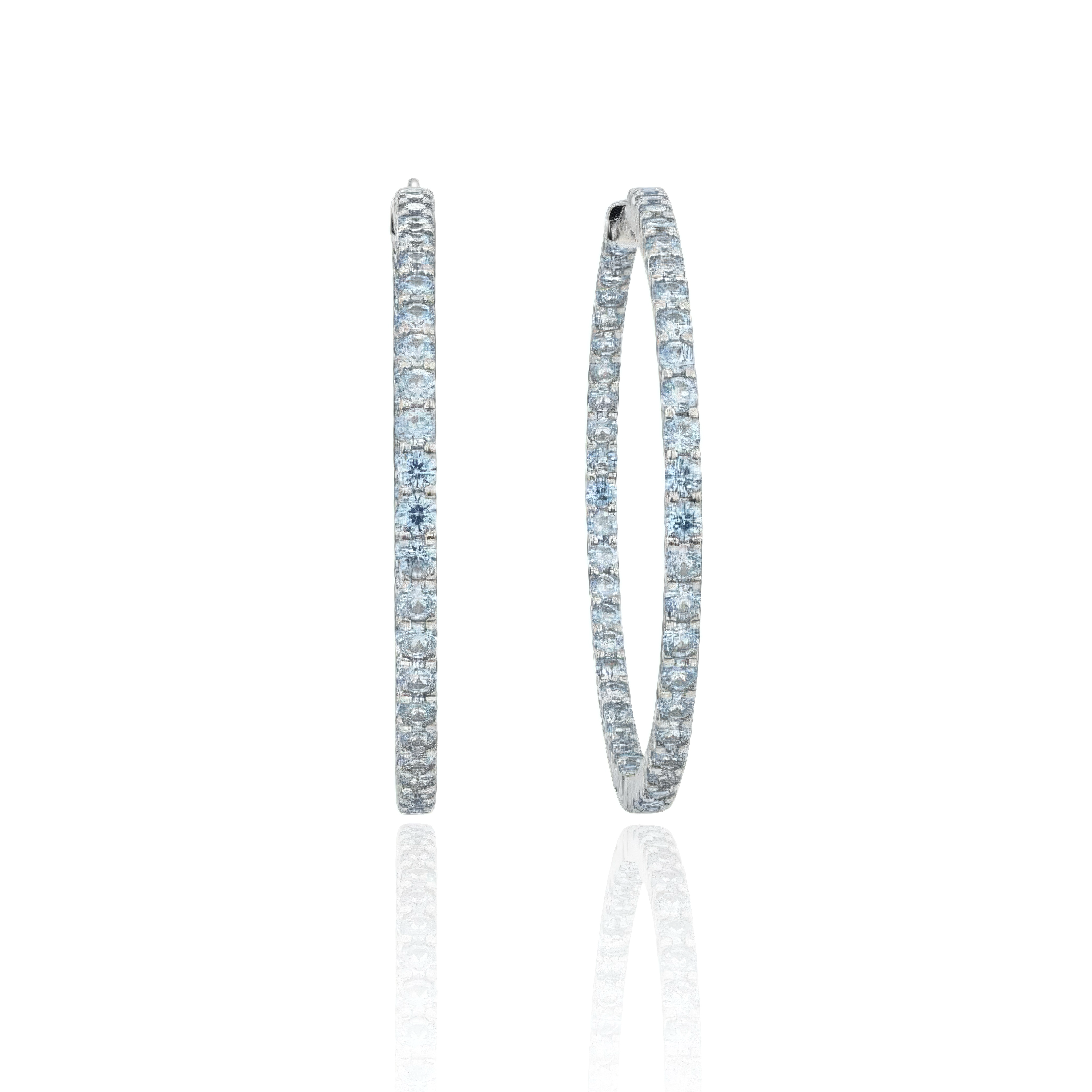 Linea Statement Hoop Earrings – Light Blue Aquamarine