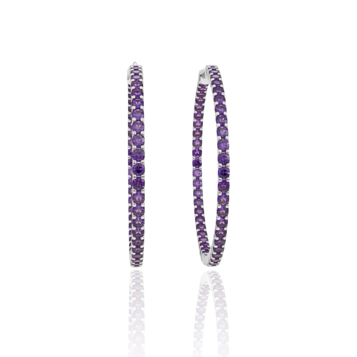 Linea Statement Hoop Earrings – Purple Sapphire