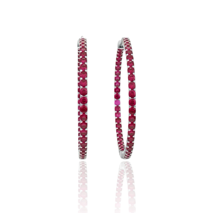 Linea Statement Hoop Earrings – Red Ruby