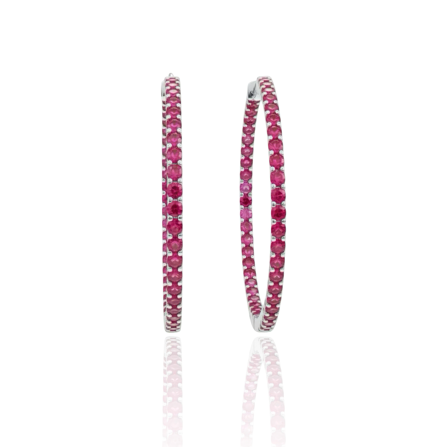 Linea Statement Hoop Earrings – Vivid Pink Sapphire