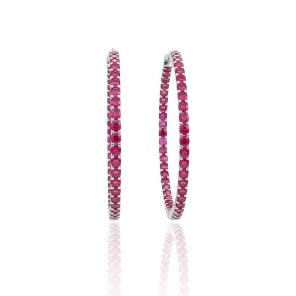 Linea Statement Hoop Earrings – Vivid Pink Sapphire