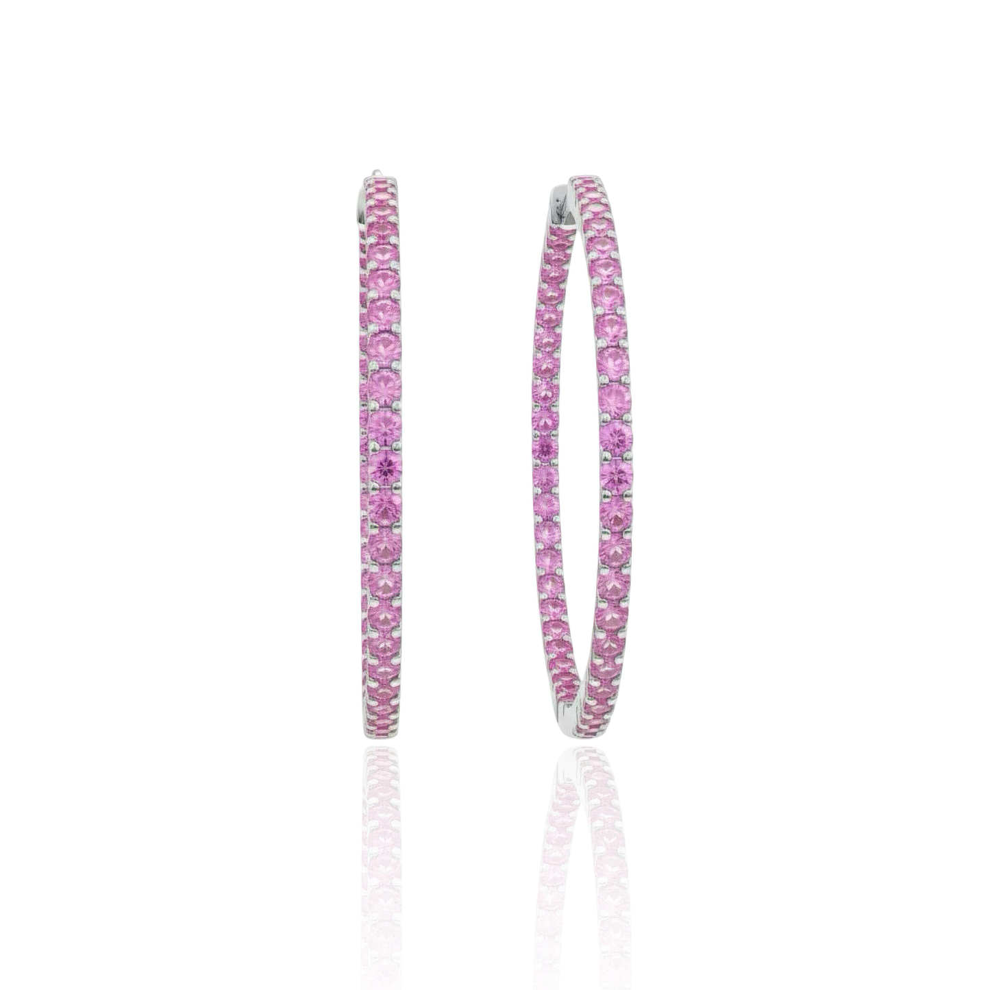 Linea Statement Hoop Earrings – Light Pink Sapphire