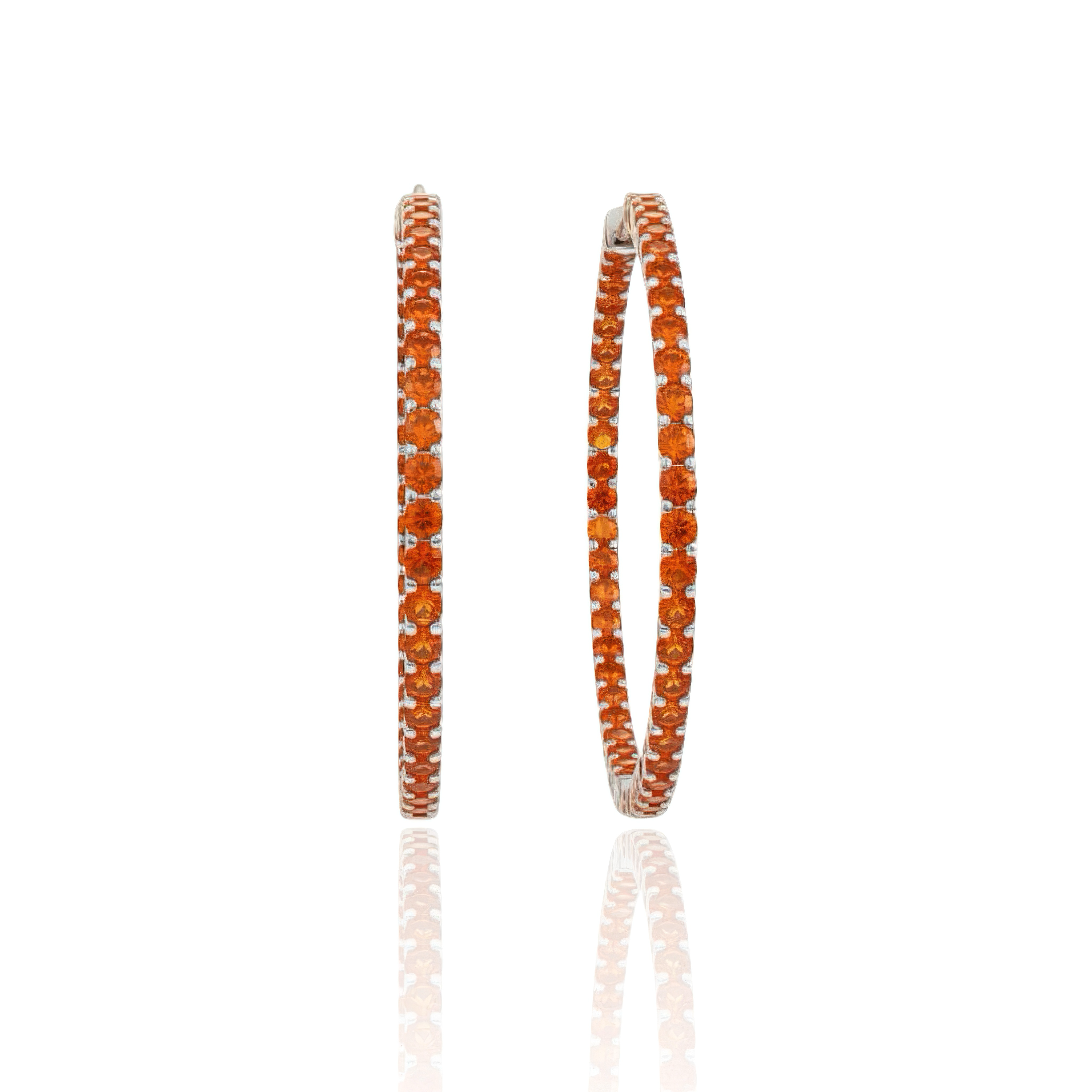 Linea Statement Hoop Earrings – Orange Padparadscha Sapphire