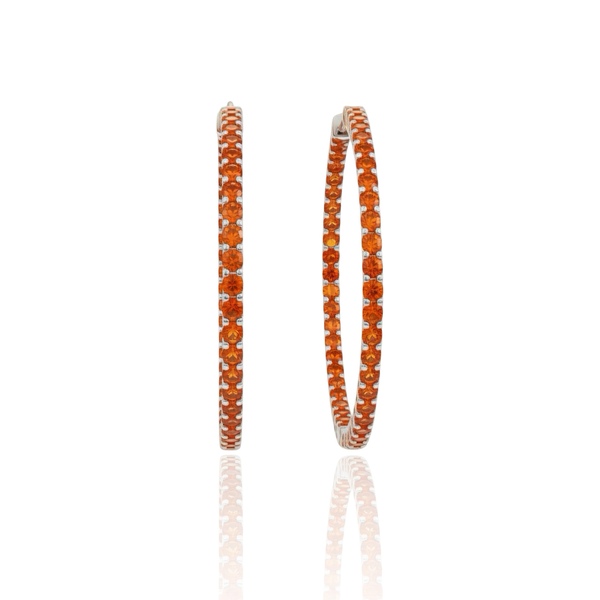 Linea Statement Hoop Earrings – Orange Padparadscha Sapphire