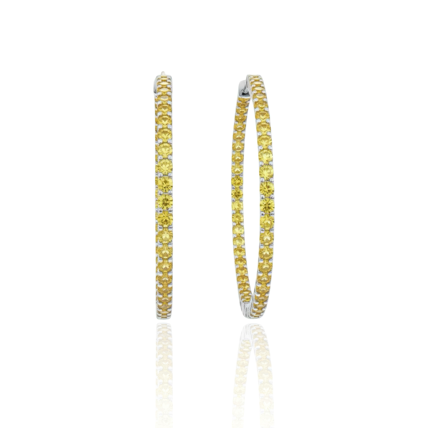 Linea Statement Hoop Earrings – Yellow Sapphire