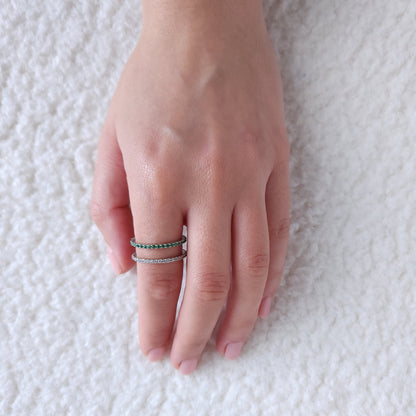 Linea Double Ring – White Diamond