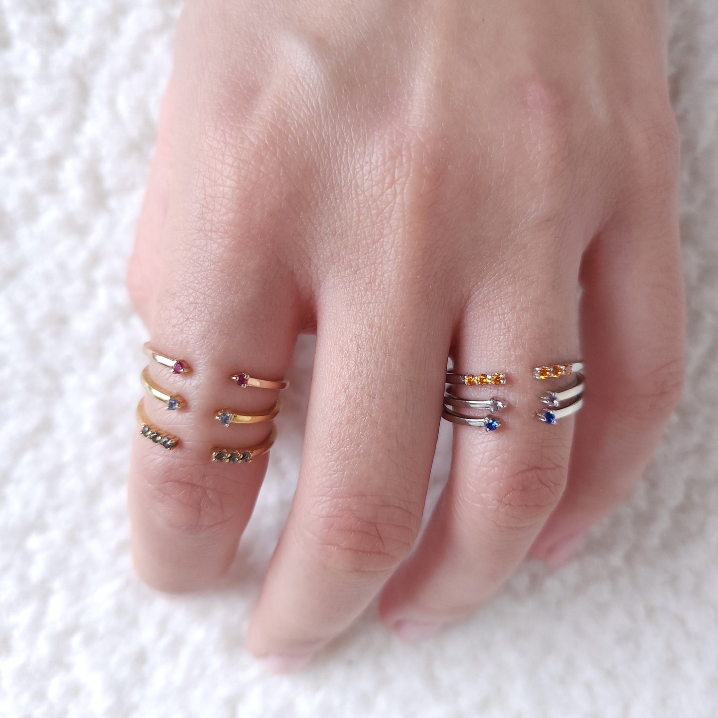 Linea Tres Ring – Orange Padparadscha Sapphire