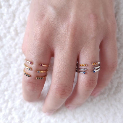 Linea Tres Ring – Orange Padparadscha Sapphire