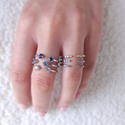 Linea Punto Grande Ring – Blue Sapphire