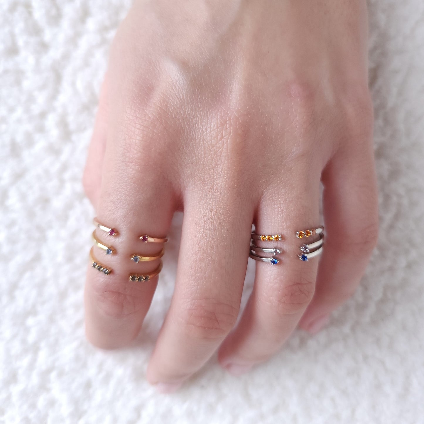 Linea Tres Ring – Orange Padparadscha Sapphire