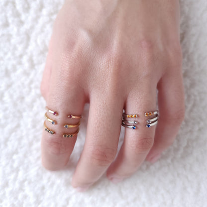 Linea Tres Ring – Orange Padparadscha Sapphire