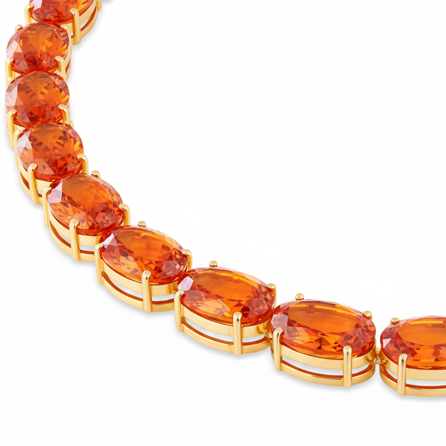 Velara Gala Necklace – Orange Padparadscha Sapphire