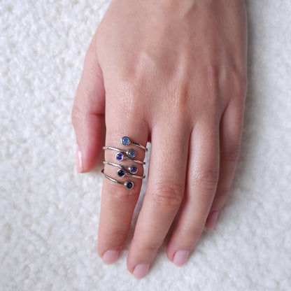 Forma Bypass Ring – Purple Sapphire