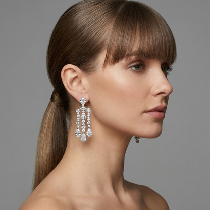 Nova Cascade Earrings – White Diamond