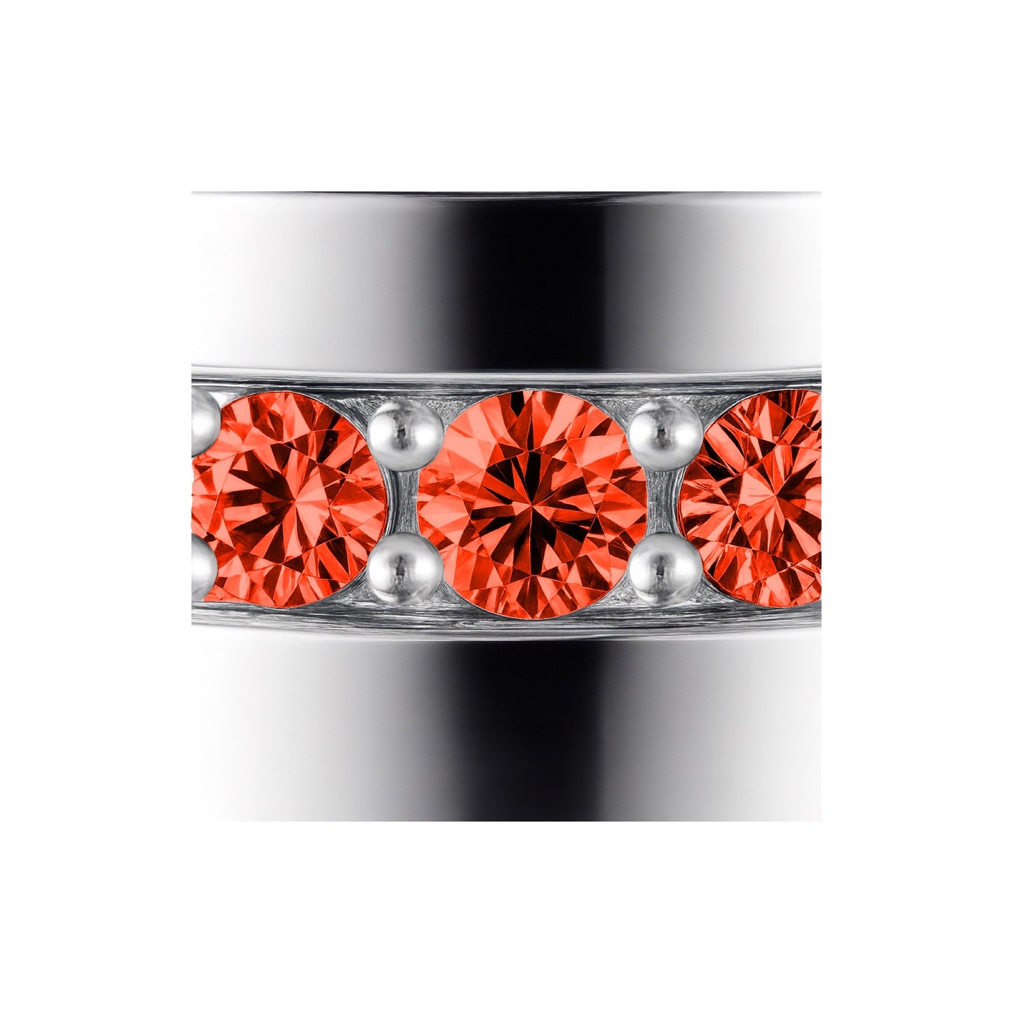 Linea Stripe Band Ring – Orange Padparadscha Sapphire