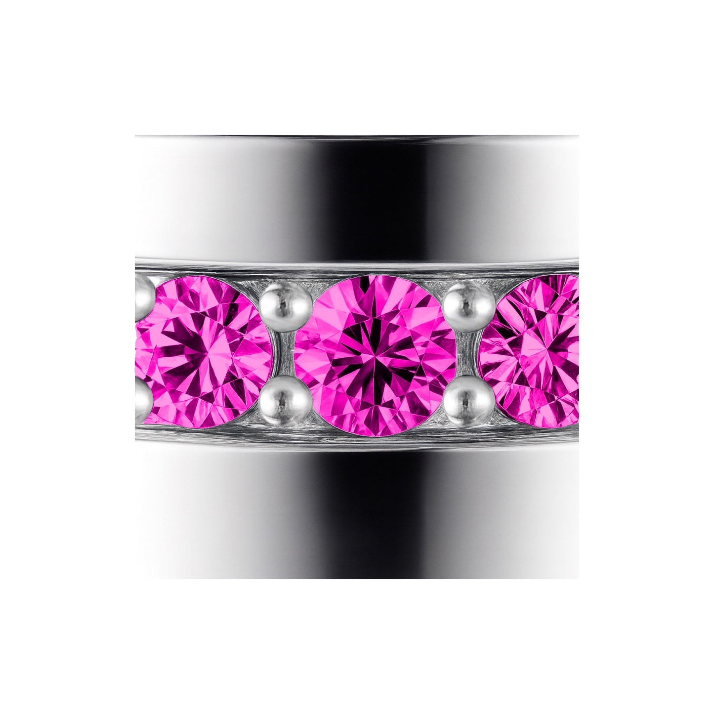 Linea Stripe Band Ring – Vivid Pink Sapphire
