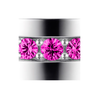 Linea Stripe Band Ring – Vivid Pink Sapphire