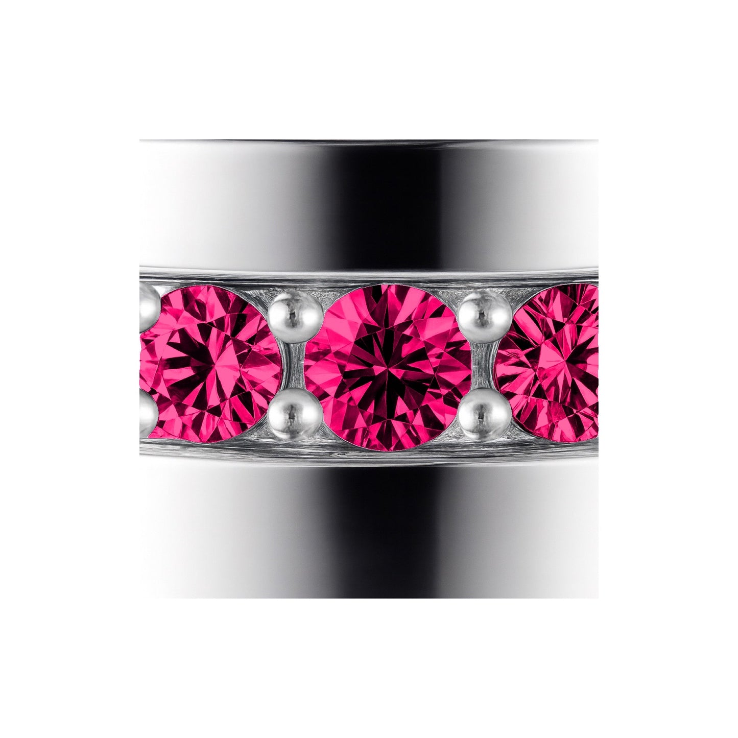 Linea Stripe Band Ring – Red Ruby