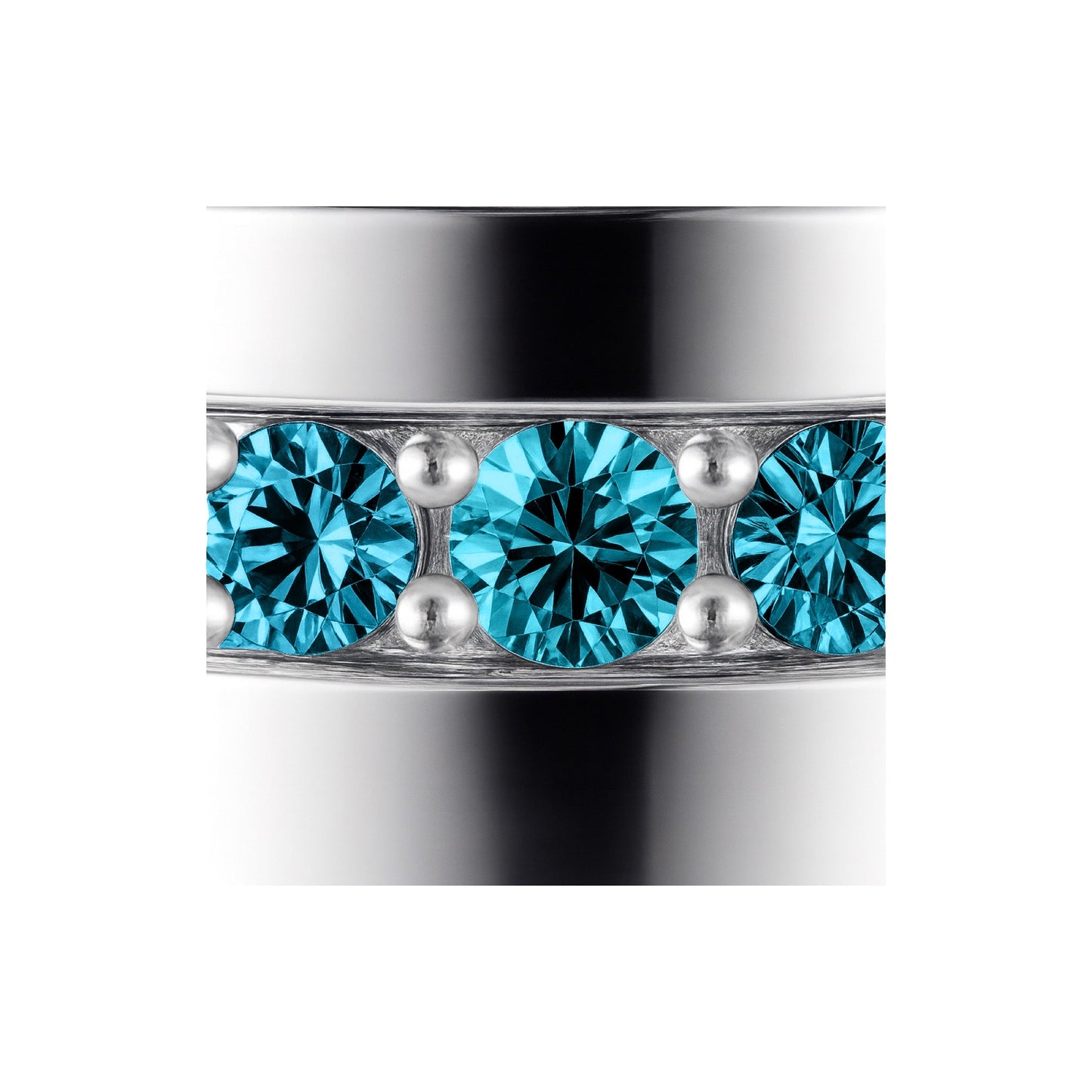 Linea Stripe Band Ring – Teal Blue Spinel