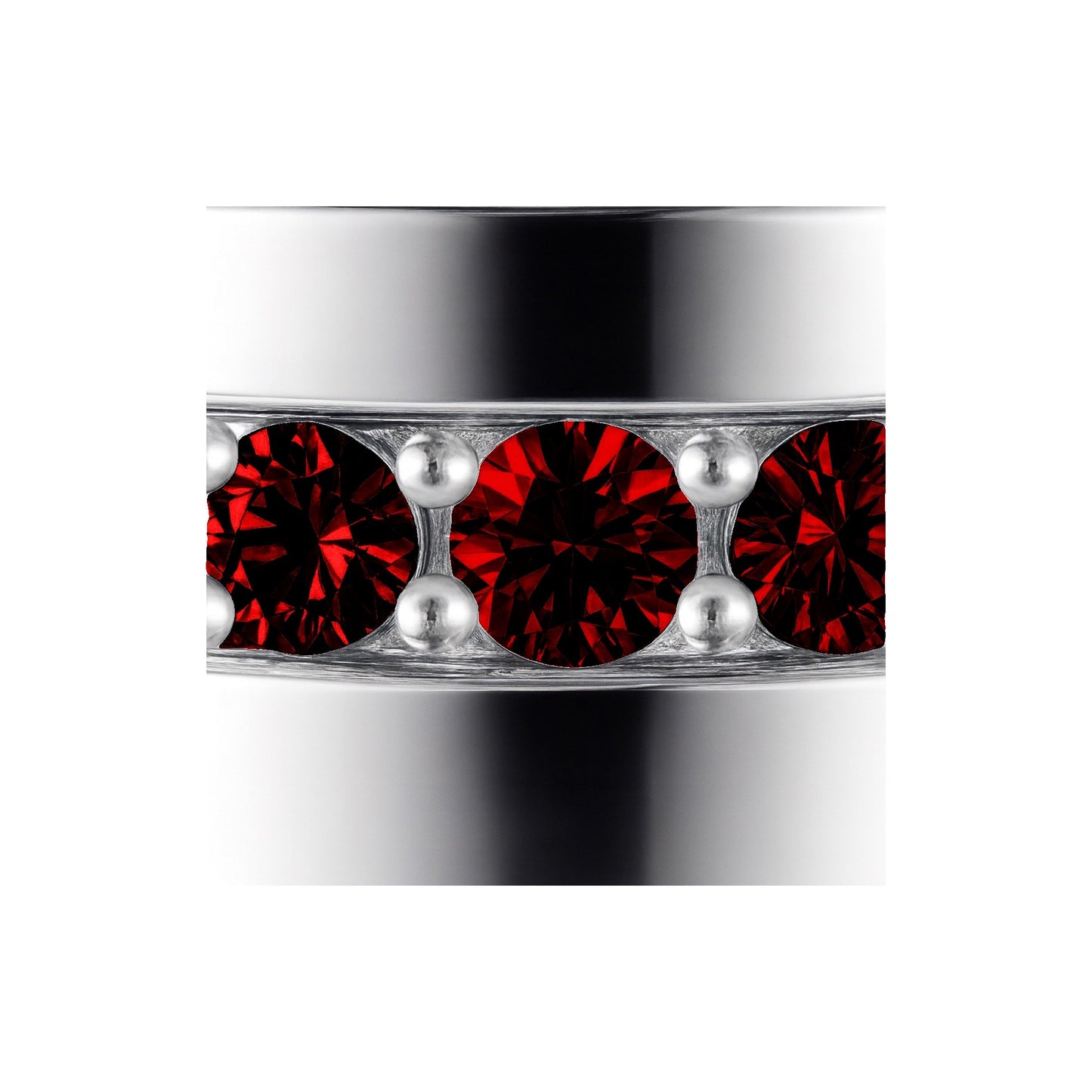 Linea Stripe Band Ring – Deep Red Garnet