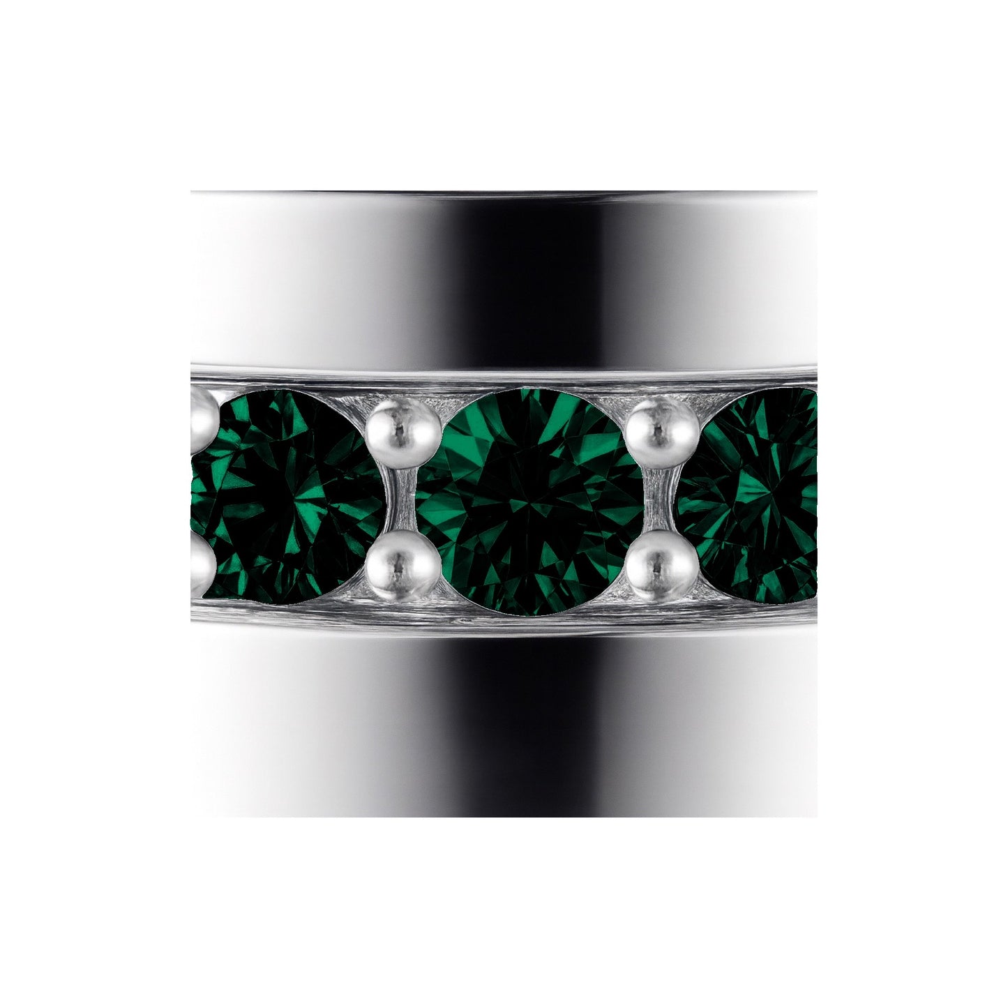 Linea Stripe Band Ring – Zambian Green Emerald