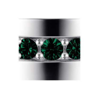 Linea Stripe Band Ring – Zambian Green Emerald