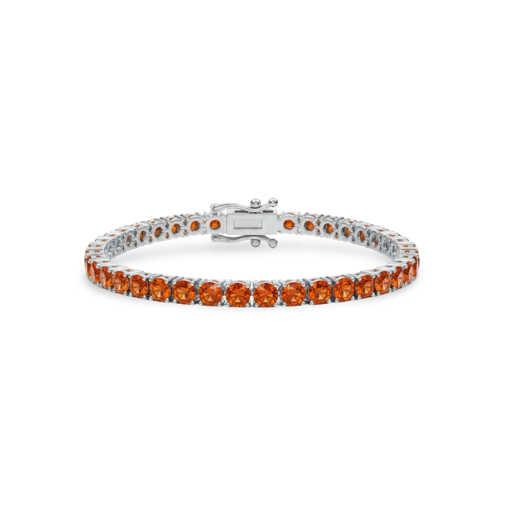 Juno Maxi Tennis Bracelet – Orange Padparadscha Sapphire