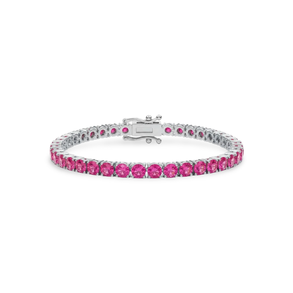Juno Maxi Tennis Bracelet – Vivid Pink Sapphire