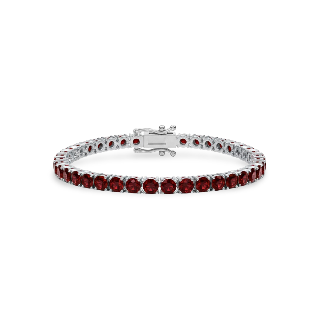 Juno Maxi Tennis Bracelet – Deep Red Garnet
