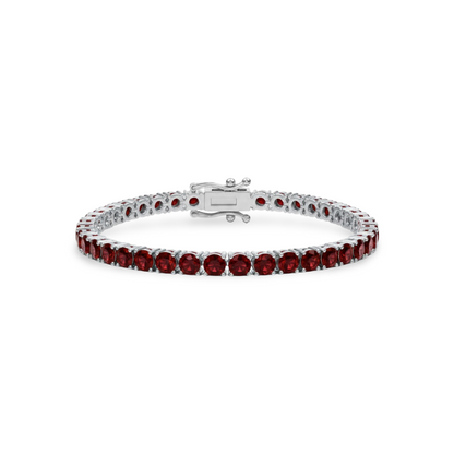 Juno Maxi Tennis Bracelet – Deep Red Garnet