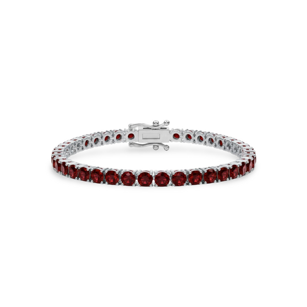 Juno Maxi Tennis Bracelet – Deep Red Garnet