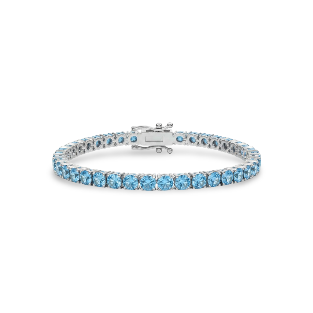 Juno Maxi Tennis Bracelet – Teal Blue Spinel