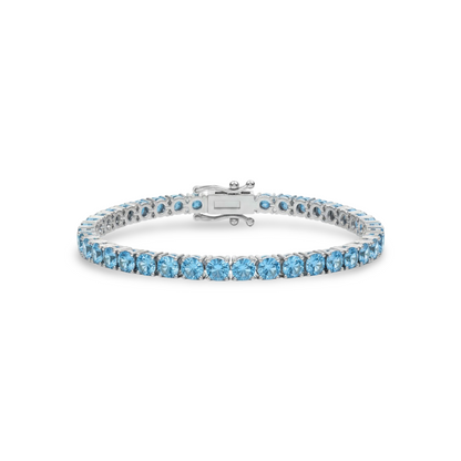 Juno Maxi Tennis Bracelet – Teal Blue Spinel